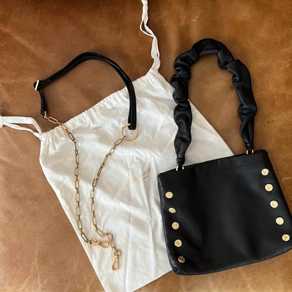 Hammitt Black Shoulder Bag with Gold Details